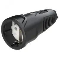 Розетка каб 16A/250V/2P+E/IP20 корпус черный, маркер черный в Москве Розетка каб 16A/250V/2P+E/IP20 корпус черный, маркер черный - foto