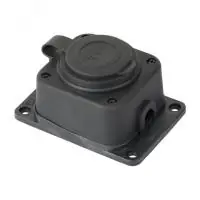 Роз. одномест. с защит. крышкой каучуковая 230В 2P+PE 16A IP44 DIY в Москве Роз. одномест. с защит. крышкой каучуковая 230В 2P+PE 16A IP44 DIY - foto