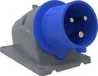 Вилка стационарная ССИ-523 32А-6ч/200-250В 2Р+РЕ IP44 MAGNUM ИЭК в Москве Вилка стационарная ССИ-523 32А-6ч/200-250В 2Р+РЕ IP44 MAGNUM ИЭК - foto
